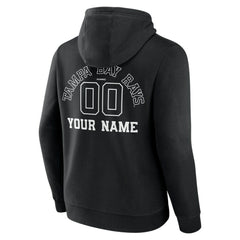 Tampa Bay Rays Monochrome Personalized Name & Number Pullover Hoodie Black