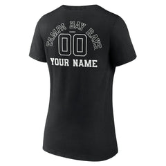 Tampa Bay Rays Women's Monochrome Personalized Name & Number V-Neck T-Shirt Black