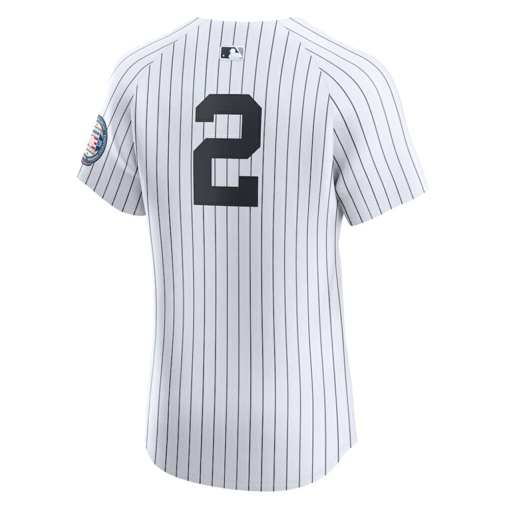 Derek Jeter New York Yankees Home 2020 Hall of Fame Induction Patch Elite Player Jersey White | Nike