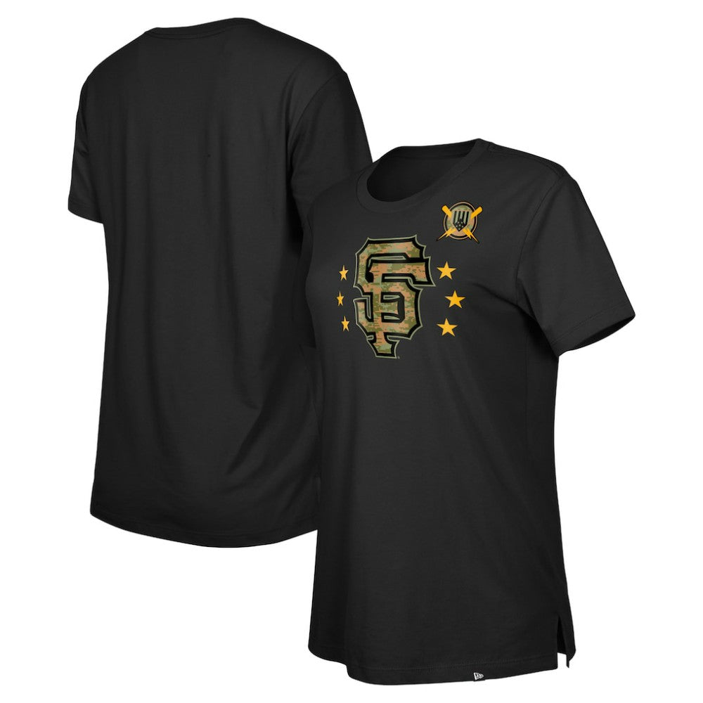 San Francisco Giants Women's Armed Forces Day T-Shirt Black | New Era