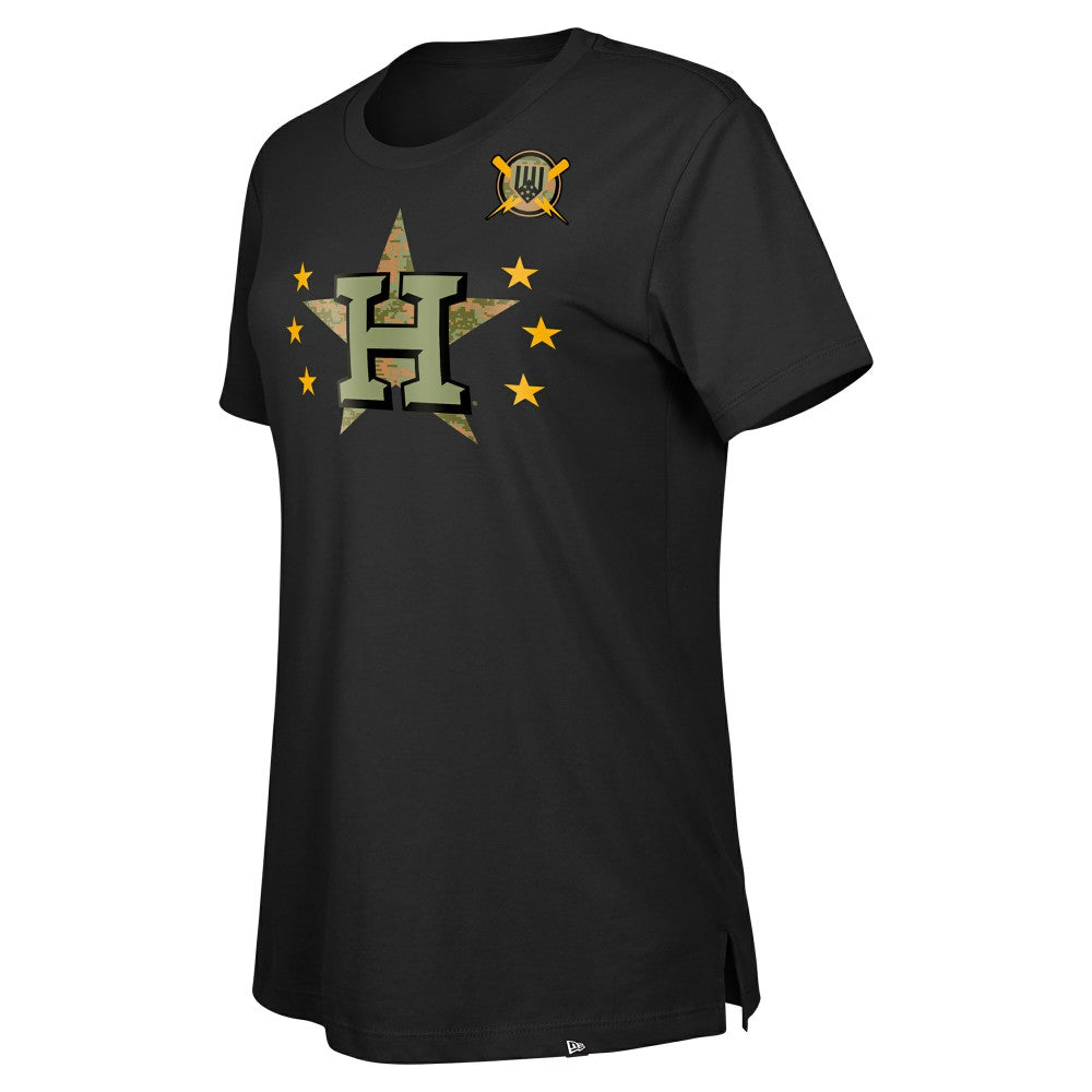 Houston Astros Women's Armed Forces Day T-Shirt Black | New Era