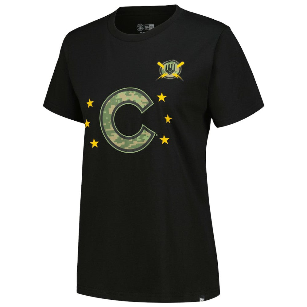 Chicago Cubs Women's Armed Forces Day T-Shirt Black | New Era