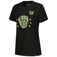 Milwaukee Brewers Women's Armed Forces Day T-Shirt Black | New Era