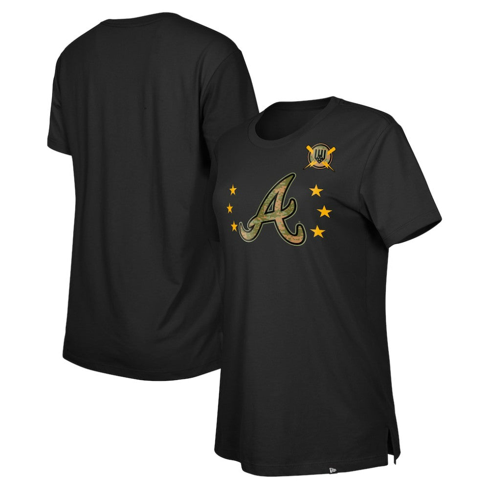 Atlanta Braves Women's Armed Forces Day T-Shirt Black | New Era