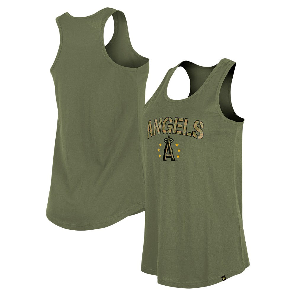 Los Angeles Angels Women's Armed Forces Day Tank Top Olive | New Era