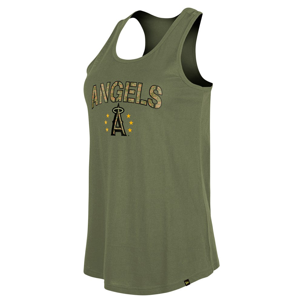 Los Angeles Angels Women's Armed Forces Day Tank Top Olive | New Era