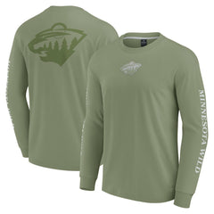 Minnesota Wild Fanatics Elements Strive Long Sleeve T-Shirt Olive