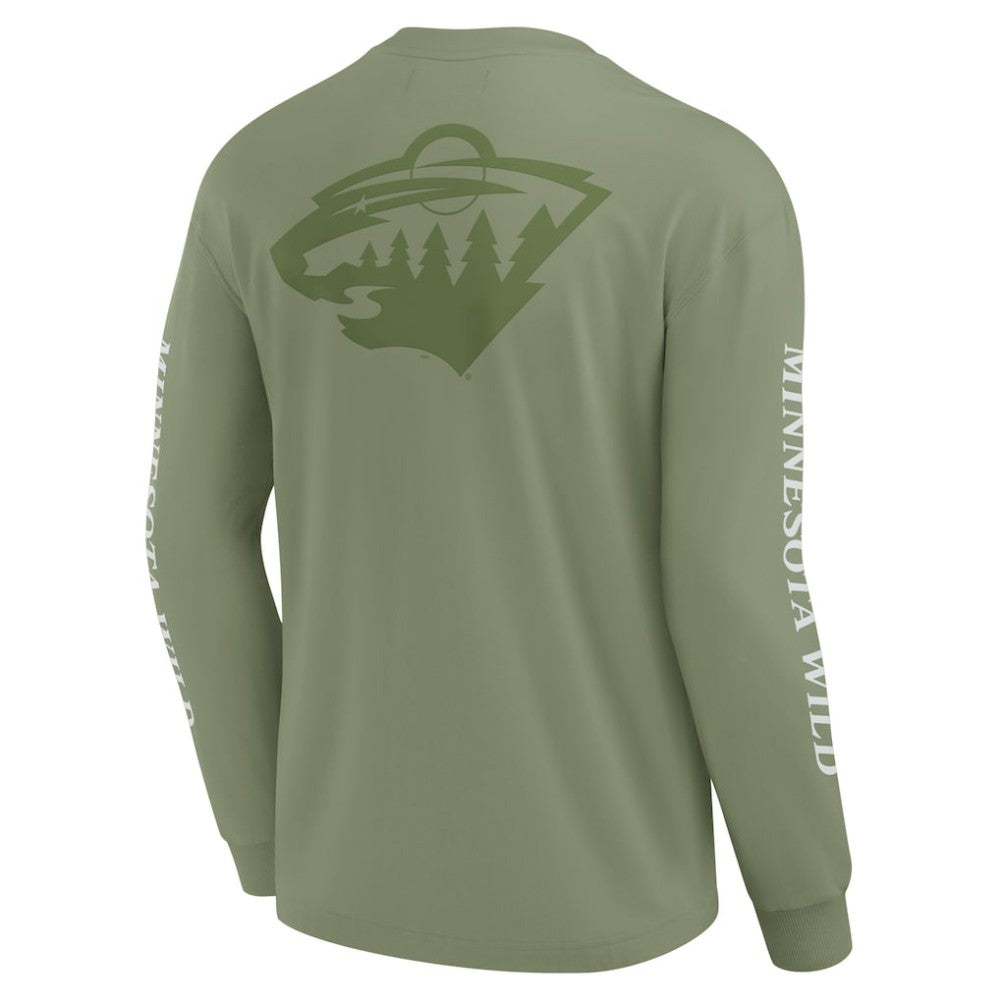 Minnesota Wild Fanatics Elements Strive Long Sleeve T-Shirt Olive