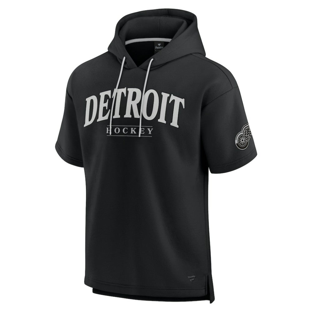 Detroit Red Wings Fanatics Elements Ready Short Sleeve Pullover Hoodie Black