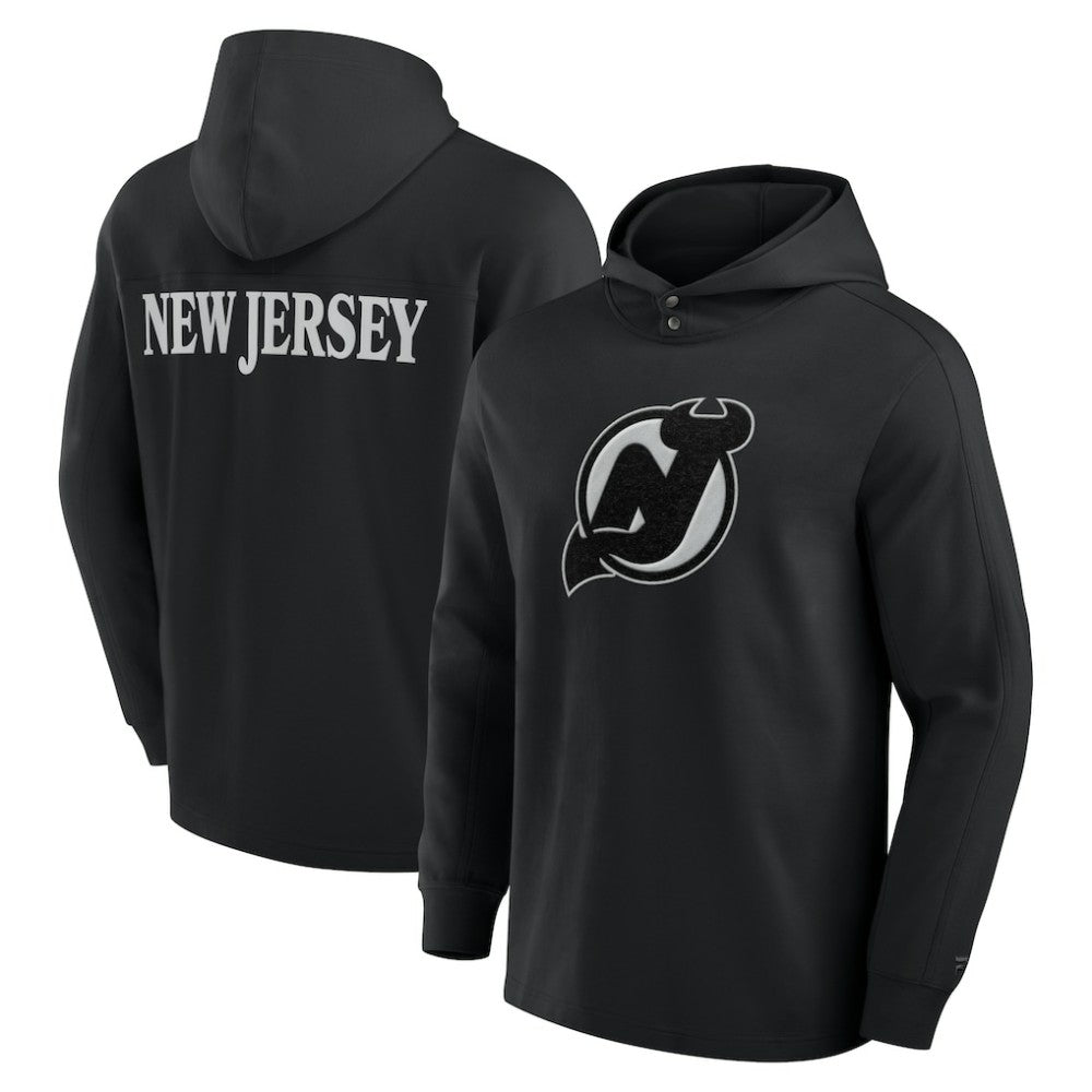 New Jersey Devils Fanatics Elements Blaze Tri-Blend Long Sleeve Hoodie T-Shirt Black