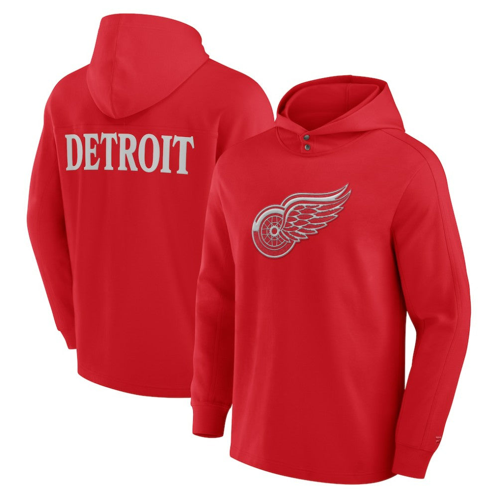Detroit Red Wings Fanatics Elements Blaze Tri-Blend Long Sleeve Hoodie T-Shirt Red