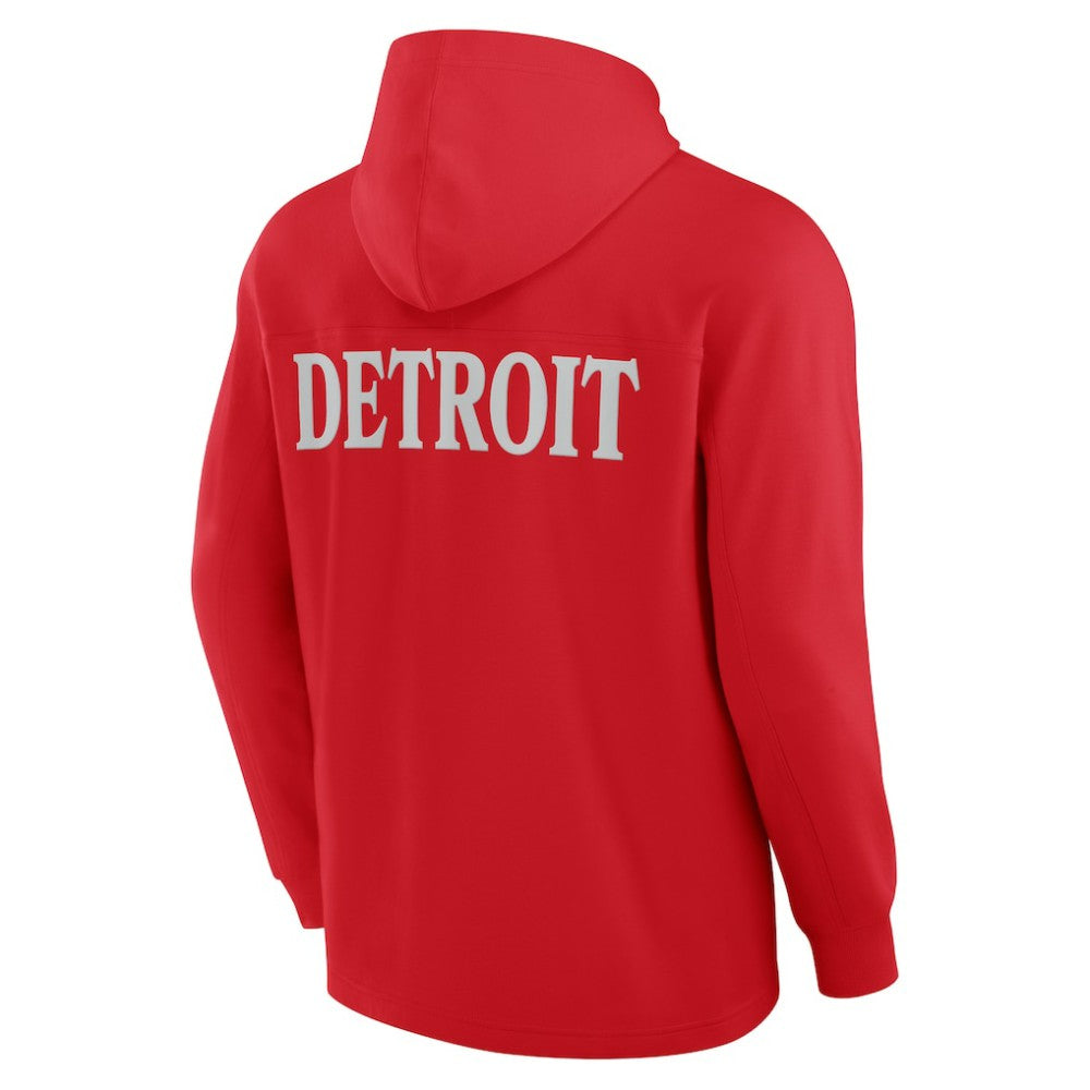Detroit Red Wings Fanatics Elements Blaze Tri-Blend Long Sleeve Hoodie T-Shirt Red