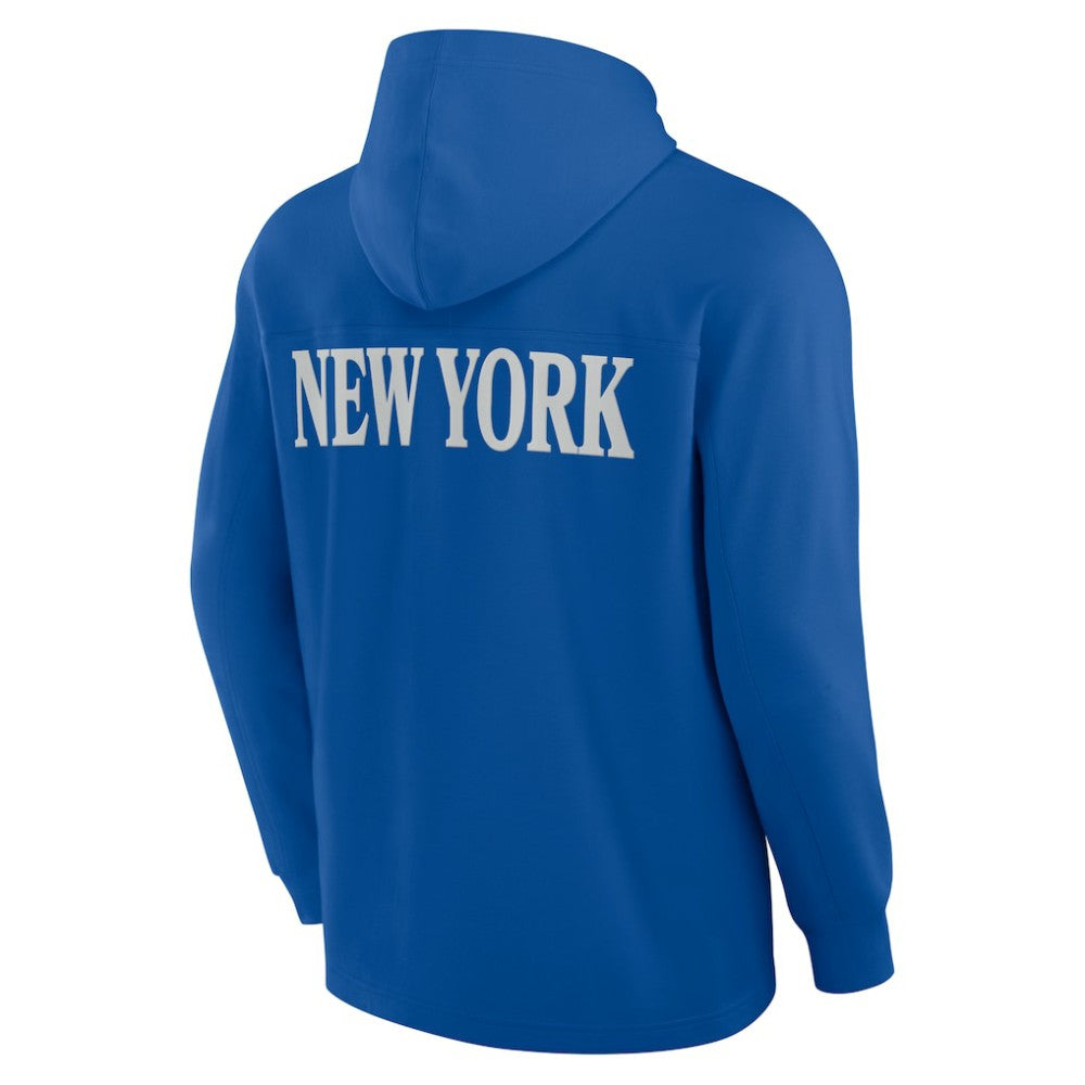New York Rangers Fanatics Elements Blaze Tri-Blend Long Sleeve Hoodie T-Shirt Blue