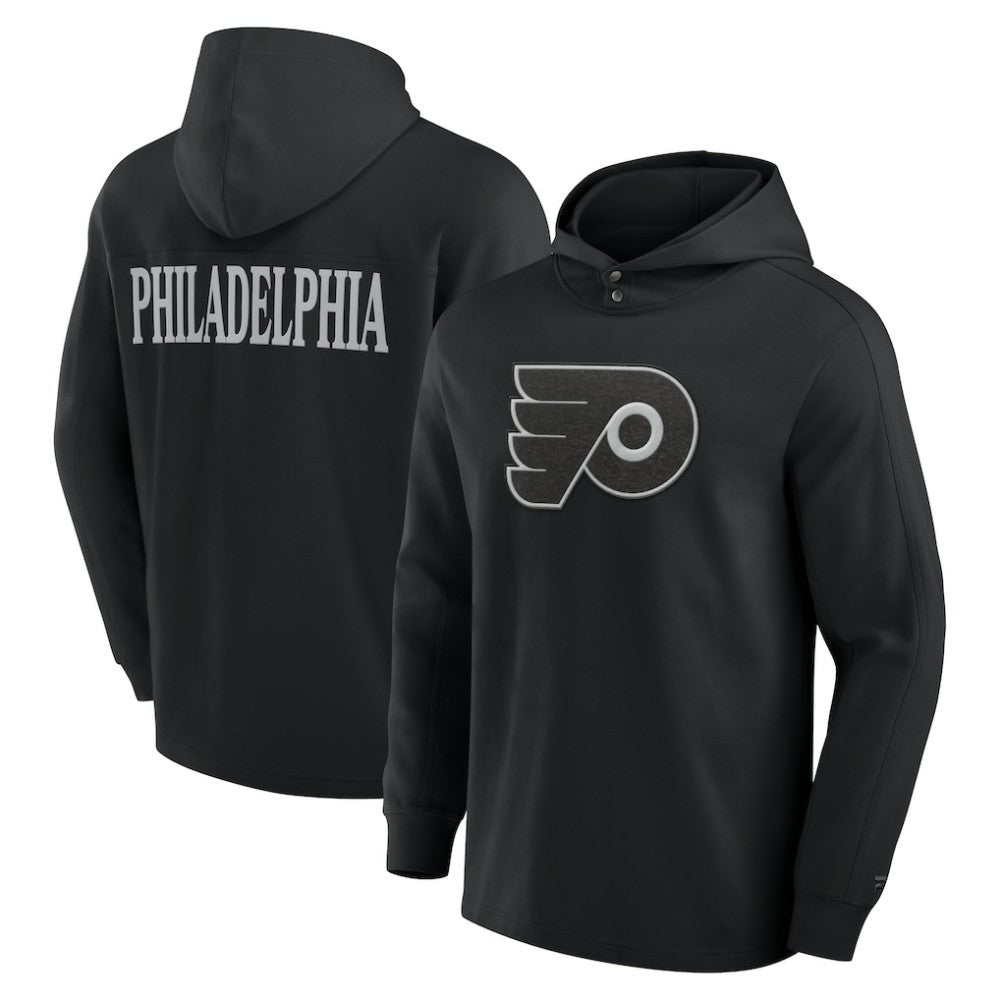 Philadelphia Flyers Fanatics Elements Blaze Tri-Blend Long Sleeve Hoodie T-Shirt Black