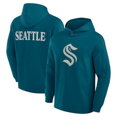 Seattle Kraken Fanatics Elements Blaze Tri-Blend Long Sleeve Hoodie T-Shirt Teal