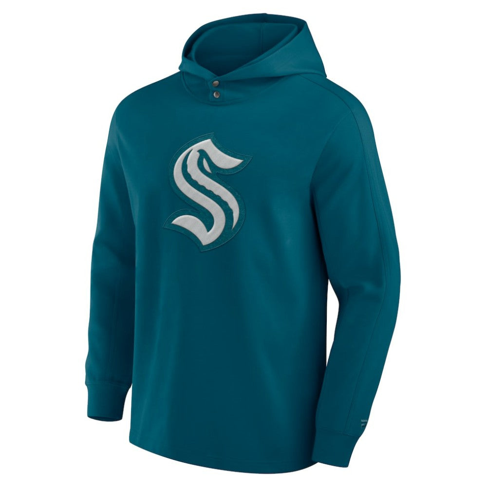 Seattle Kraken Fanatics Elements Blaze Tri-Blend Long Sleeve Hoodie T-Shirt Teal