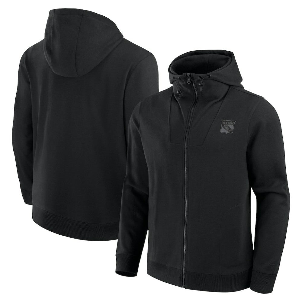 New York Rangers Fanatics Elements Tonal Primary Tri-Blend Full-Zip Hoodie Black