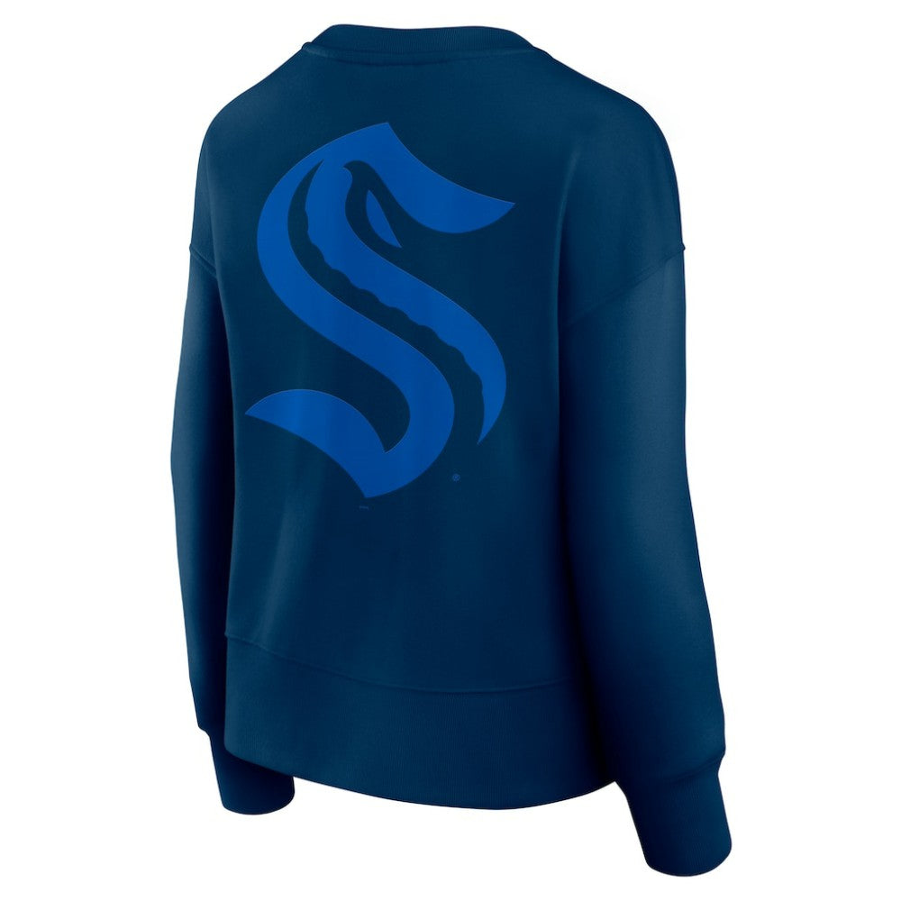 Seattle Kraken Fanatics Women's Elements Flow Pullover Sweatshirt Navy