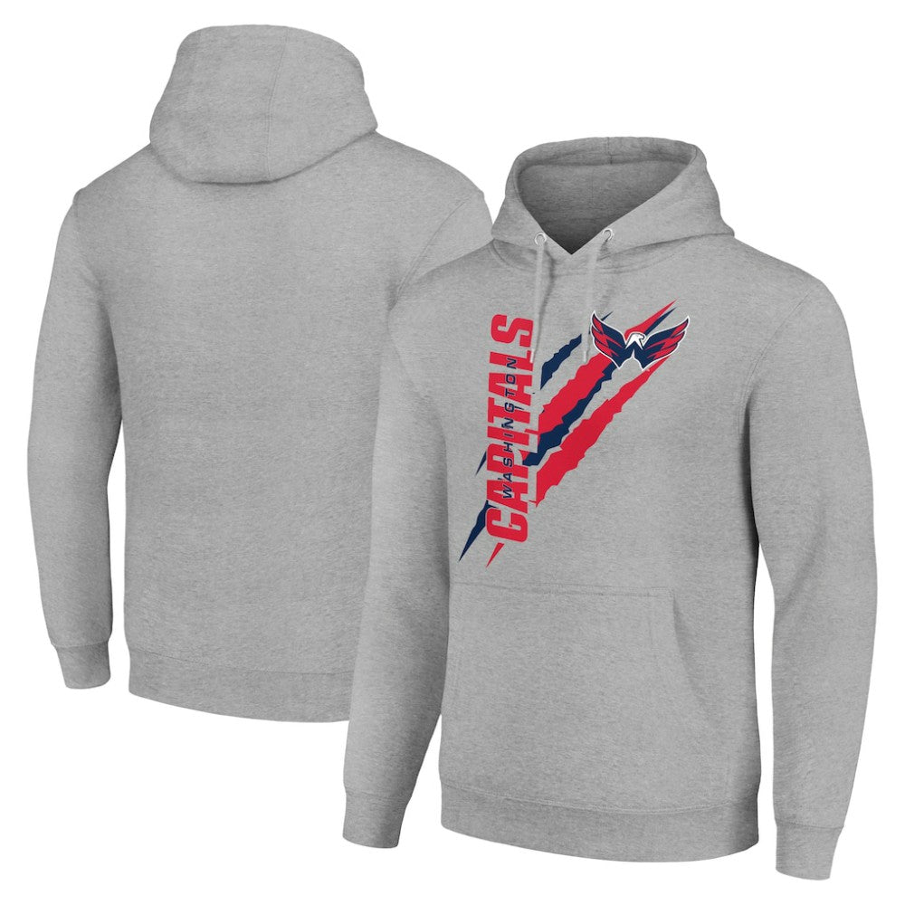 Washington Capitals Starter Color Scratch Fleece Pullover Hoodie Heather Gray