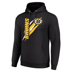 Boston Bruins Starter Color Scratch Fleece Pullover Hoodie Black