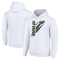 Minnesota Wild Starter Color Scratch Fleece Pullover Hoodie White