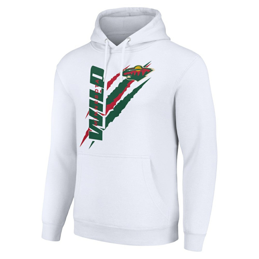 Minnesota Wild Starter Color Scratch Fleece Pullover Hoodie White