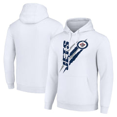 Winnipeg Jets Starter Color Scratch Fleece Pullover Hoodie White