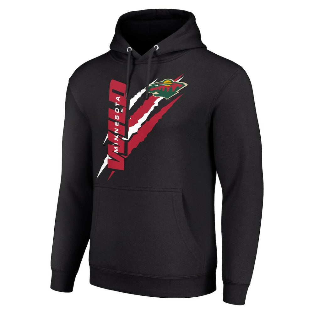 Minnesota Wild Starter Color Scratch Fleece Pullover Hoodie Black