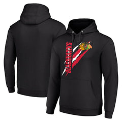 Chicago Blackhawks Starter Color Scratch Fleece Pullover Hoodie Black