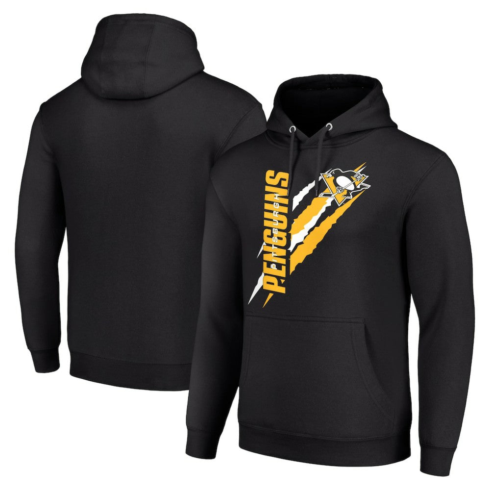Pittsburgh Penguins Starter Color Scratch Fleece Pullover Hoodie Black