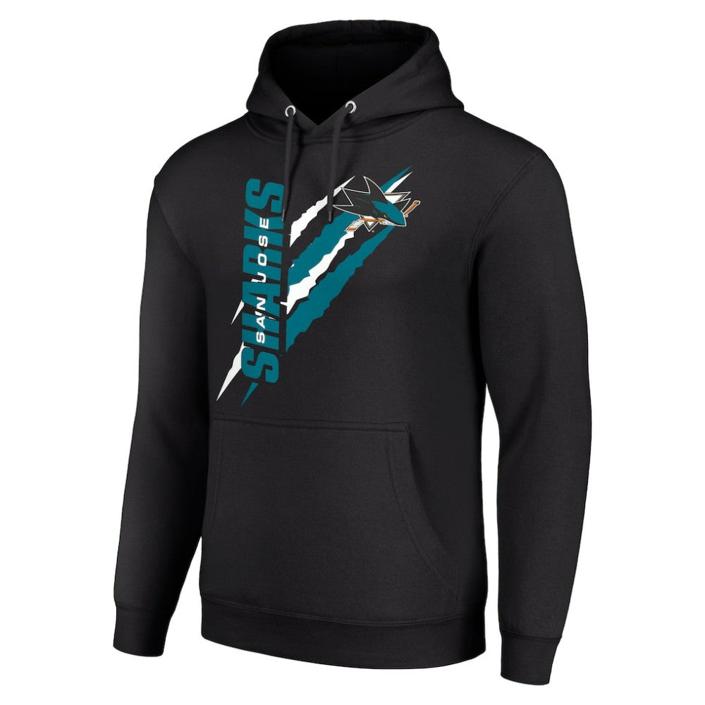 San Jose Sharks Starter Color Scratch Fleece Pullover Hoodie Black