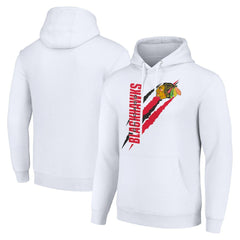 Chicago Blackhawks Starter Color Scratch Fleece Pullover Hoodie White