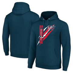Columbus Blue Jackets Starter Color Scratch Fleece Pullover Hoodie Blue