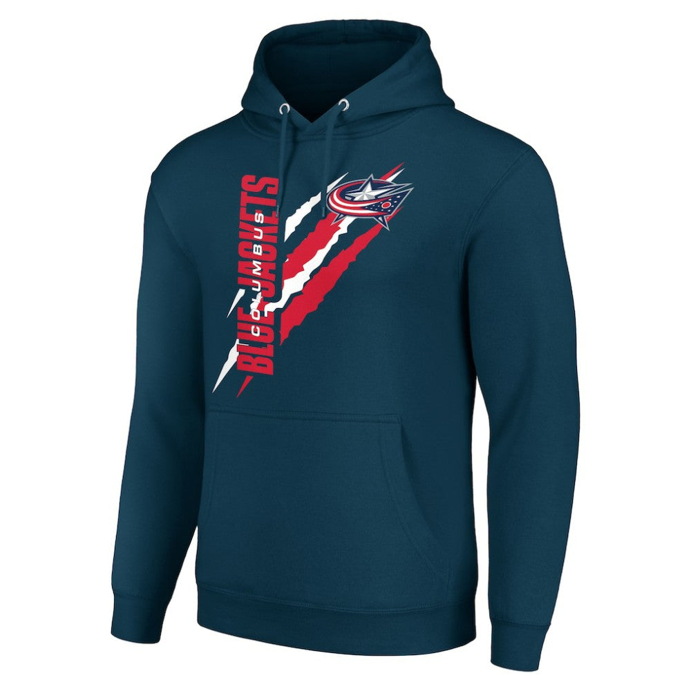 Columbus Blue Jackets Starter Color Scratch Fleece Pullover Hoodie Blue