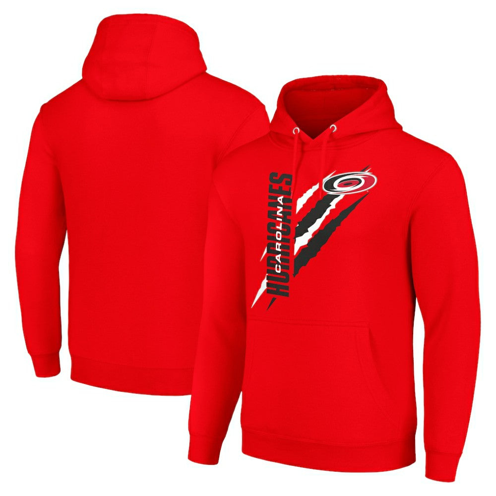 Carolina Hurricanes Starter Color Scratch Fleece Pullover Hoodie Red