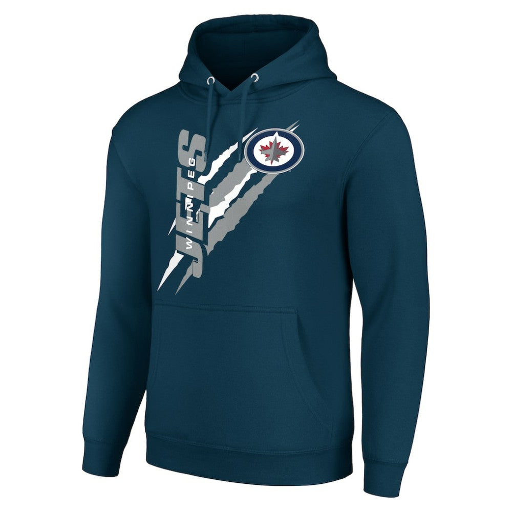 Winnipeg Jets Starter Color Scratch Fleece Pullover Hoodie Blue