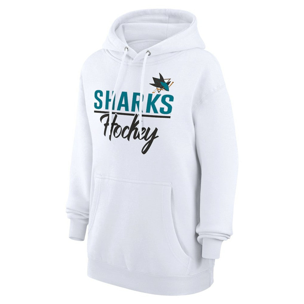 San Jose Sharks G-III 4Her by Carl Banks Women's Team Fleece Pullover Hoodie White
