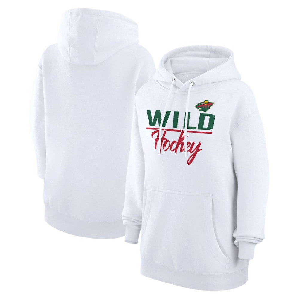 Minnesota Wild G-III 4Her by Carl Banks Women's Team Fleece Pullover Hoodie White