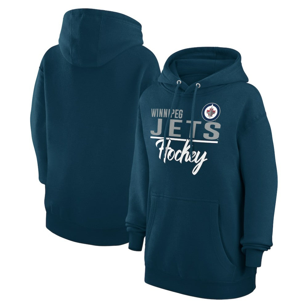 Winnipeg Jets G-III 4Her by Carl Banks Women's Team Fleece Pullover Hoodie Navy