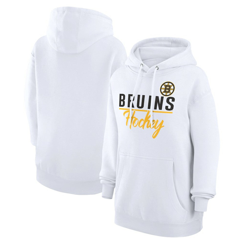Boston Bruins G-III 4Her by Carl Banks Women's Team Fleece Pullover Hoodie White