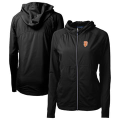San Francisco Giants Cutter & Buck Women's City Connect Adapt Eco Knit Hybrid Recycled Full-Zip Hoodie Black
