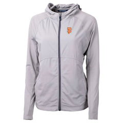 San Francisco Giants Cutter & Buck Women's City Connect Adapt Eco Knit Hybrid Recycled Full-Zip Hoodie Gray
