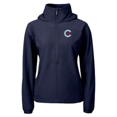 Chicago Cubs Cutter & Buck Women's City Connect Charter Eco Recycled Half-Zip Anorak Jacket Navy