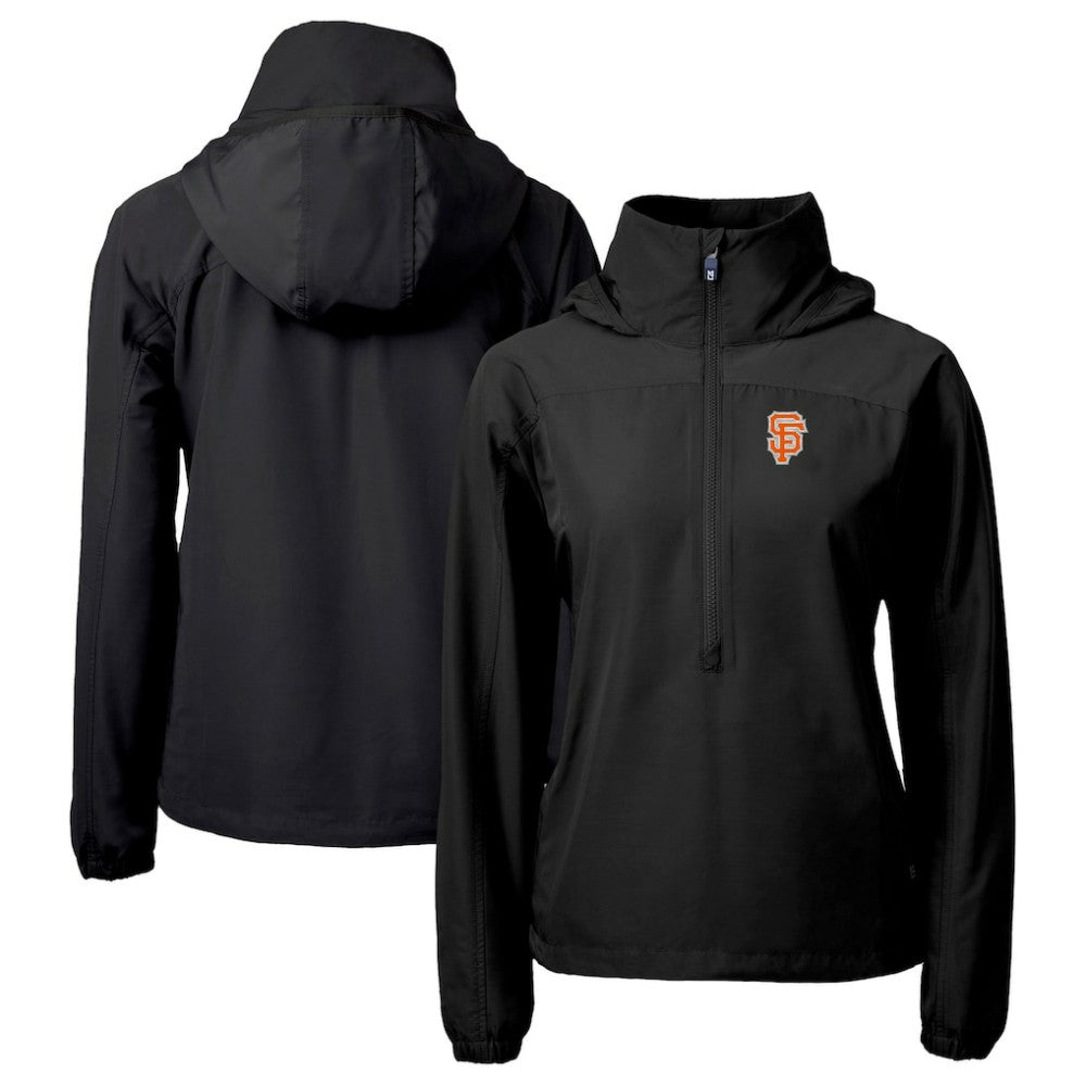 San Francisco Giants Cutter & Buck Women's City Connect Charter Eco Recycled Half-Zip Anorak Jacket Black