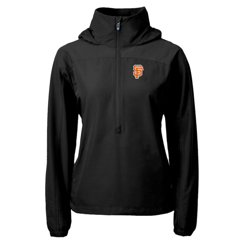 San Francisco Giants Cutter & Buck Women's City Connect Charter Eco Recycled Half-Zip Anorak Jacket Black
