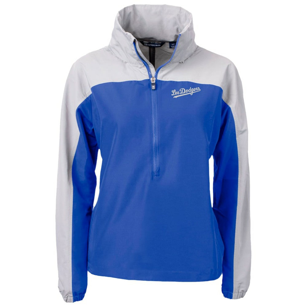 Los Angeles Dodgers Cutter & Buck Women's City Connect Charter Eco Recycled Half-Zip Anorak Jacket Royal