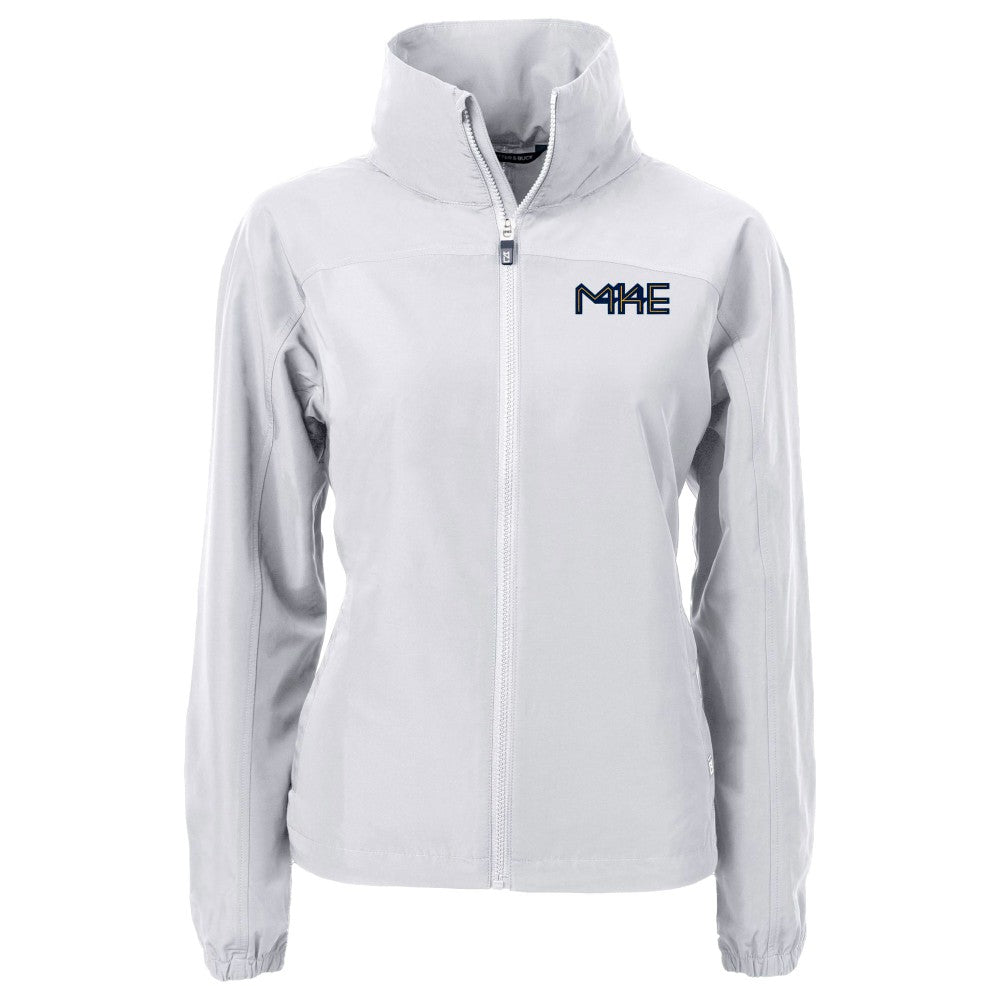 Milwaukee Brewers Cutter & Buck Women's City Connect Charter Eco Recycled Full-Zip Jacket Gray