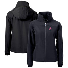 San Diego Padres Cutter & Buck Women's City Connect Charter Eco Recycled Full-Zip Jacket Black