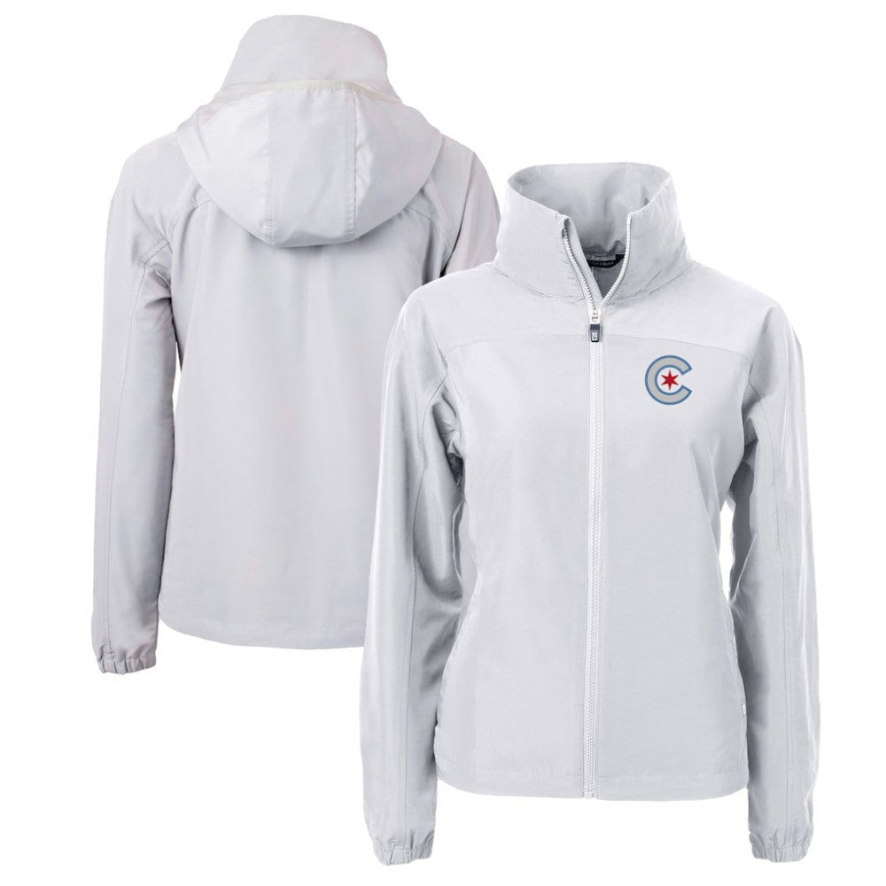 Chicago Cubs Cutter & Buck Women's City Connect Charter Eco Recycled Full-Zip Jacket Gray