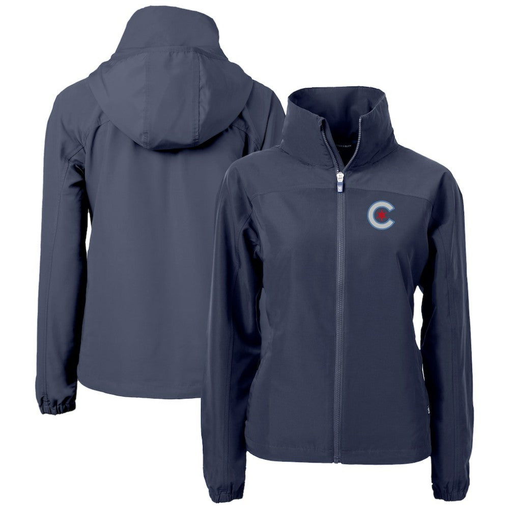 Chicago Cubs Cutter & Buck Women's City Connect Charter Eco Recycled Full-Zip Jacket Navy